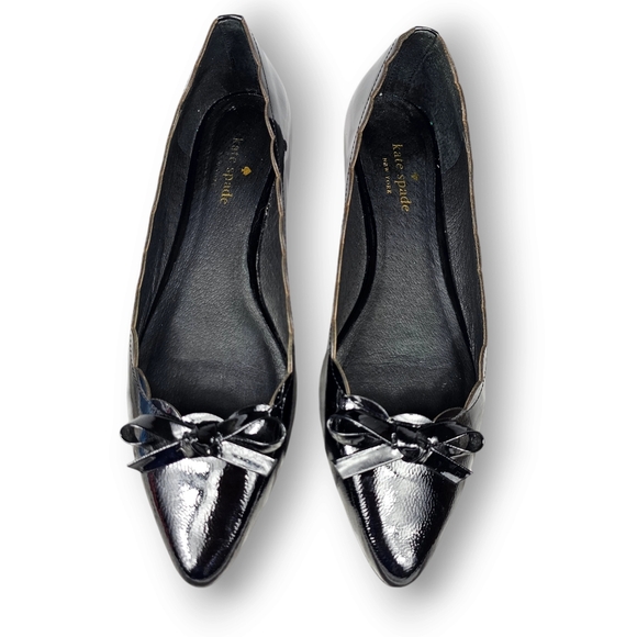 NWOB! Kate Spade Emma Black Patent Leather Flats Shoes 8 NEW WITHOUT BOX! - Picture 2 of 10